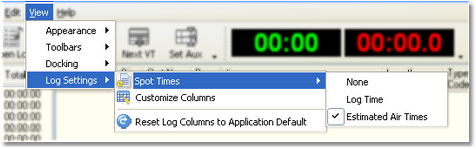 Selecting spot time display type